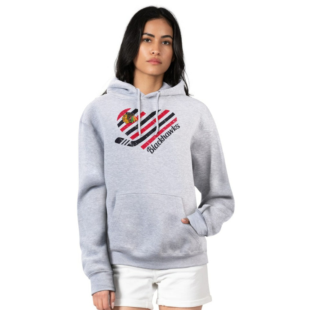 Chicago Blackhawks G-III 4Her by Carl Banks Women's Heart Pullover Hoodie Outlet