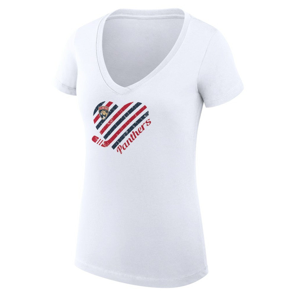 Florida Panthers G-III 4Her by Carl Banks Women's Super-Slim Fit Lightweight Heart V-Neck T-Shirt Sale