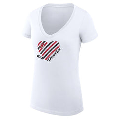 New Jersey Devils G-III 4Her by Carl Banks Women's Super-Slim Fit Lightweight Heart V-Neck T-Shirt Sale