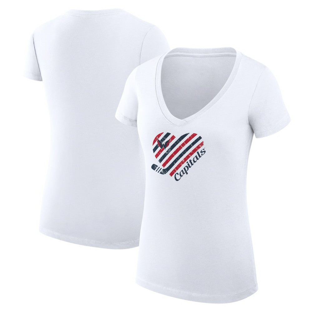 Washington Capitals G-III 4Her by Carl Banks Women's Super-Slim Fit Lightweight Heart V-Neck T-Shirt Online