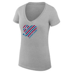 Colorado Avalanche G-III 4Her by Carl Banks Women's Super-Slim Fit Lightweight Heart V-Neck T-Shirt Discount