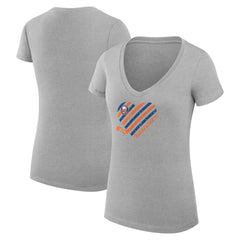 New York Islanders G-III 4Her by Carl Banks Women's Super-Slim Fit Lightweight Heart V-Neck T-Shirt Online