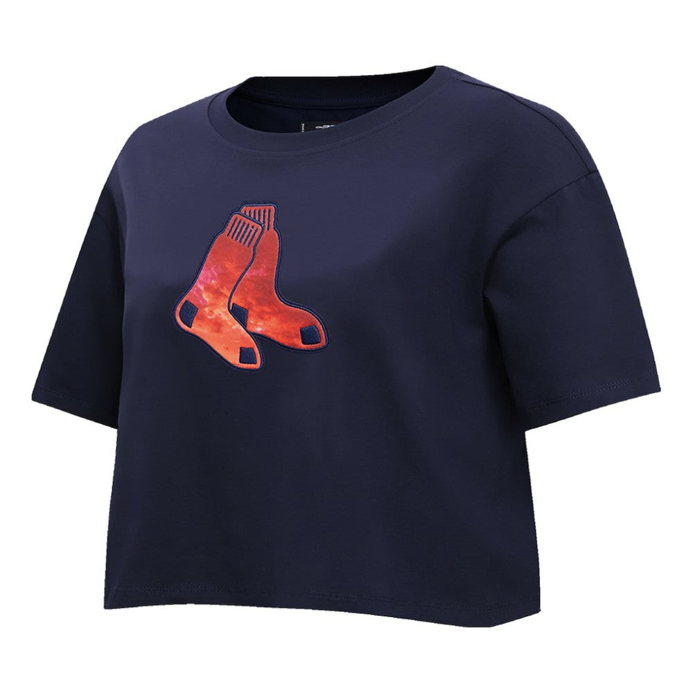 Boston Red Sox Pro Standard Women's Painted Sky Boxy Cropped T-Shirt | MLB US