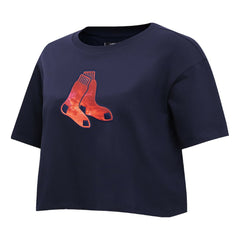 Boston Red Sox Pro Standard Women's Painted Sky Boxy Cropped T-Shirt | MLB US
