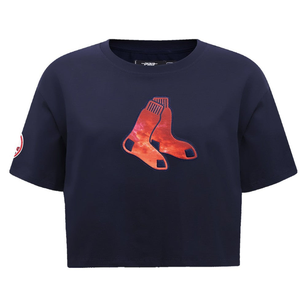 Boston Red Sox Pro Standard Women's Painted Sky Boxy Cropped T-Shirt | MLB US