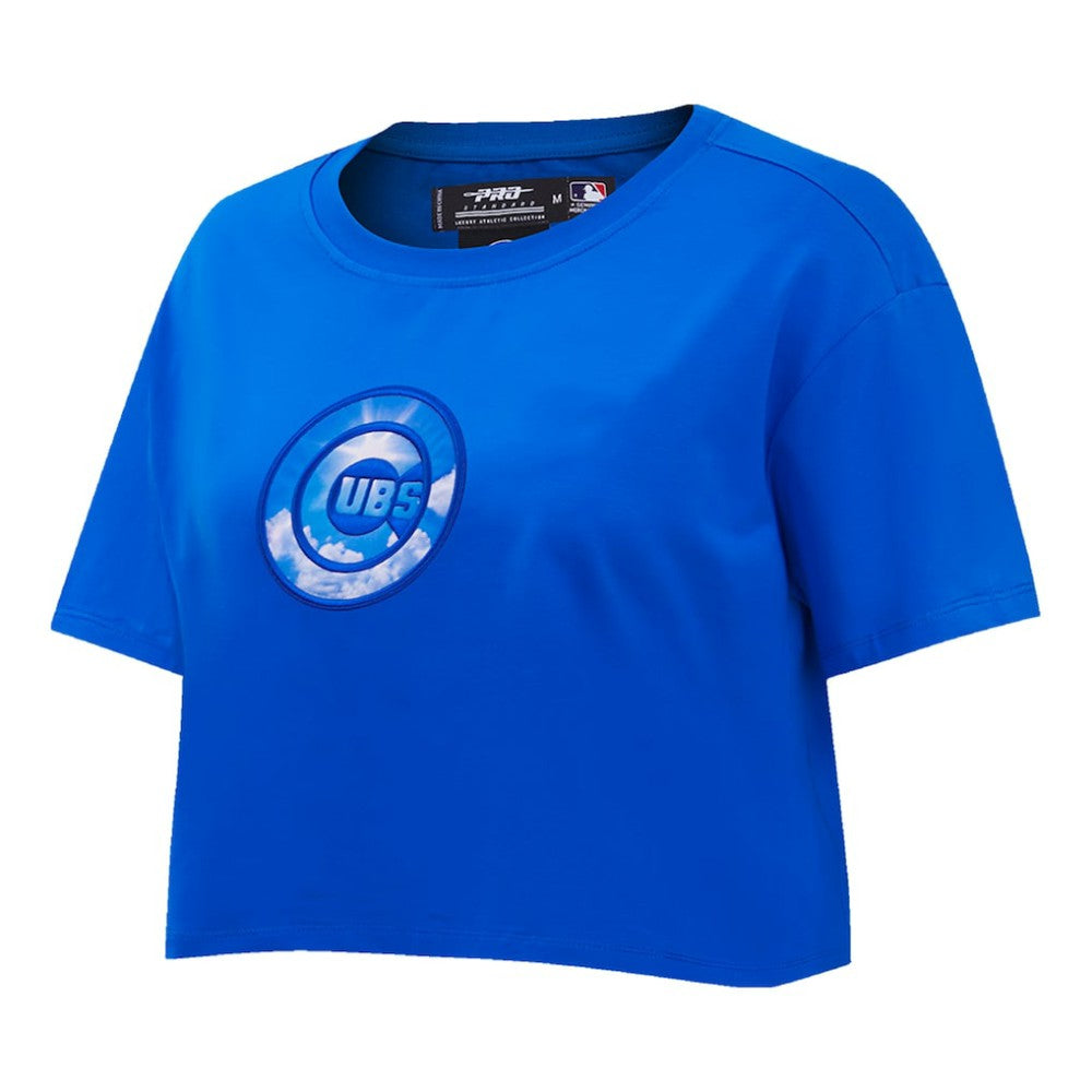 Chicago Cubs Pro Standard Women's Painted Sky Boxy Cropped T-Shirt | MLB Shop