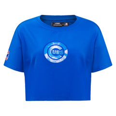 Chicago Cubs Pro Standard Women's Painted Sky Boxy Cropped T-Shirt | MLB Shop