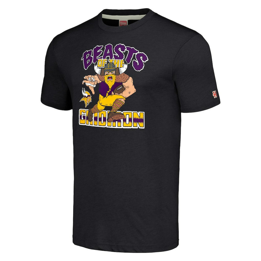 Minnesota Vikings  Homage Unisex Monsters of the Gridiron Halloween Tri-Blend T-Shirt