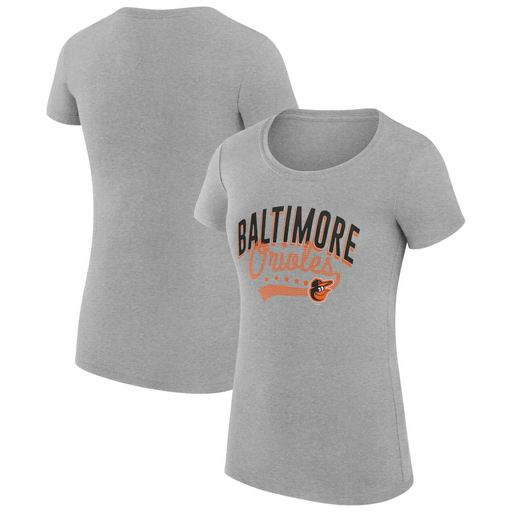Baltimore Orioles G-III 4Her by Carl Banks Women's Super-Slim Fit Lightweight Filigree Team T-Shirt | MLB Online
