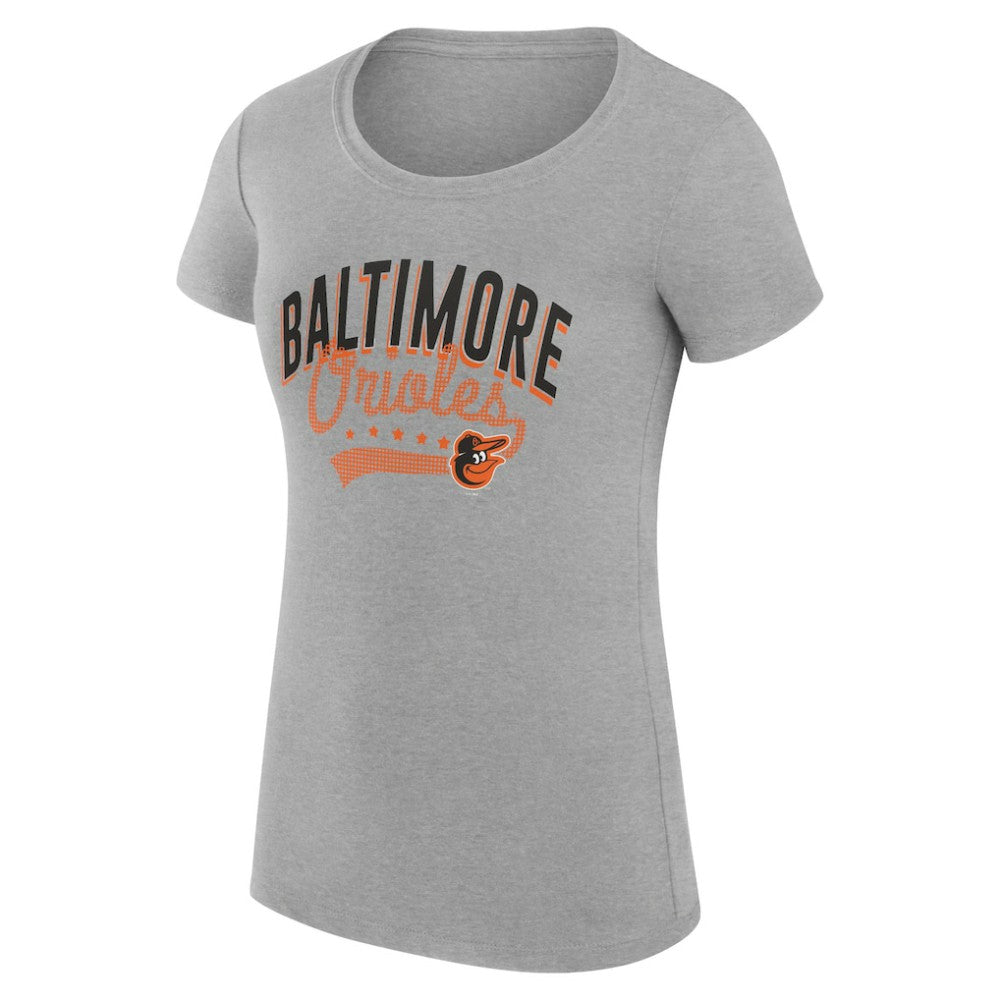 Baltimore Orioles G-III 4Her by Carl Banks Women's Super-Slim Fit Lightweight Filigree Team T-Shirt | MLB Online