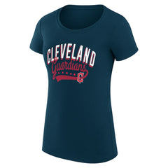 Cleveland Guardians G-III 4Her by Carl Banks Women's Super-Slim Fit Lightweight Filigree Team T-Shirt | MLB New