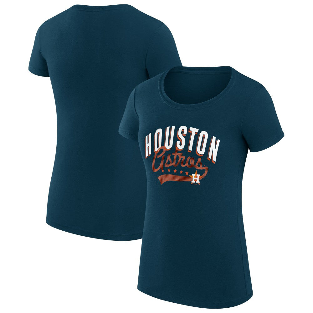 Houston Astros G-III 4Her by Carl Banks Women's Super-Slim Fit Lightweight Filigree Team T-Shirt | MLB Sale