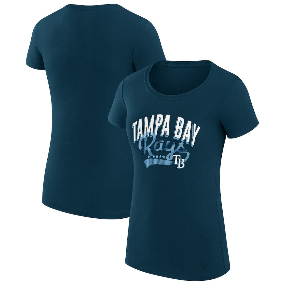 Tampa Bay Rays G-III 4Her by Carl Banks Women's Super-Slim Fit Lightweight Filigree Team T-Shirt | MLB Discount