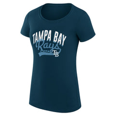 Tampa Bay Rays G-III 4Her by Carl Banks Women's Super-Slim Fit Lightweight Filigree Team T-Shirt | MLB Discount