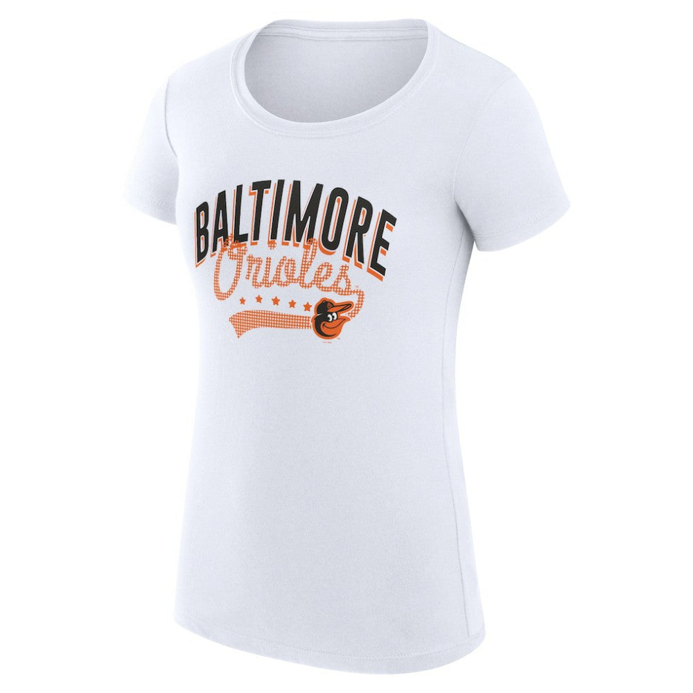 Baltimore Orioles G-III 4Her by Carl Banks Women's Super-Slim Fit Lightweight Filigree Team T-Shirt | MLB Near me