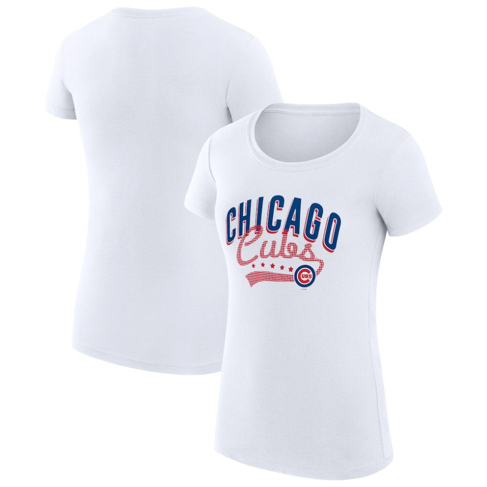 Chicago Cubs G-III 4Her by Carl Banks Women's Super-Slim Fit Lightweight Filigree Team T-Shirt | MLB US