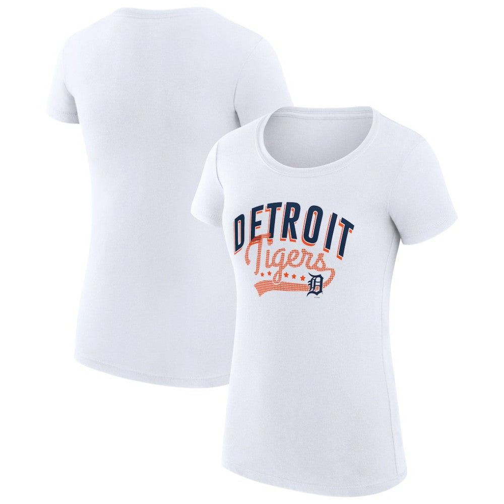 Detroit Tigers G-III 4Her by Carl Banks Women's Super-Slim Fit Lightweight Filigree Team T-Shirt | MLB Outlet