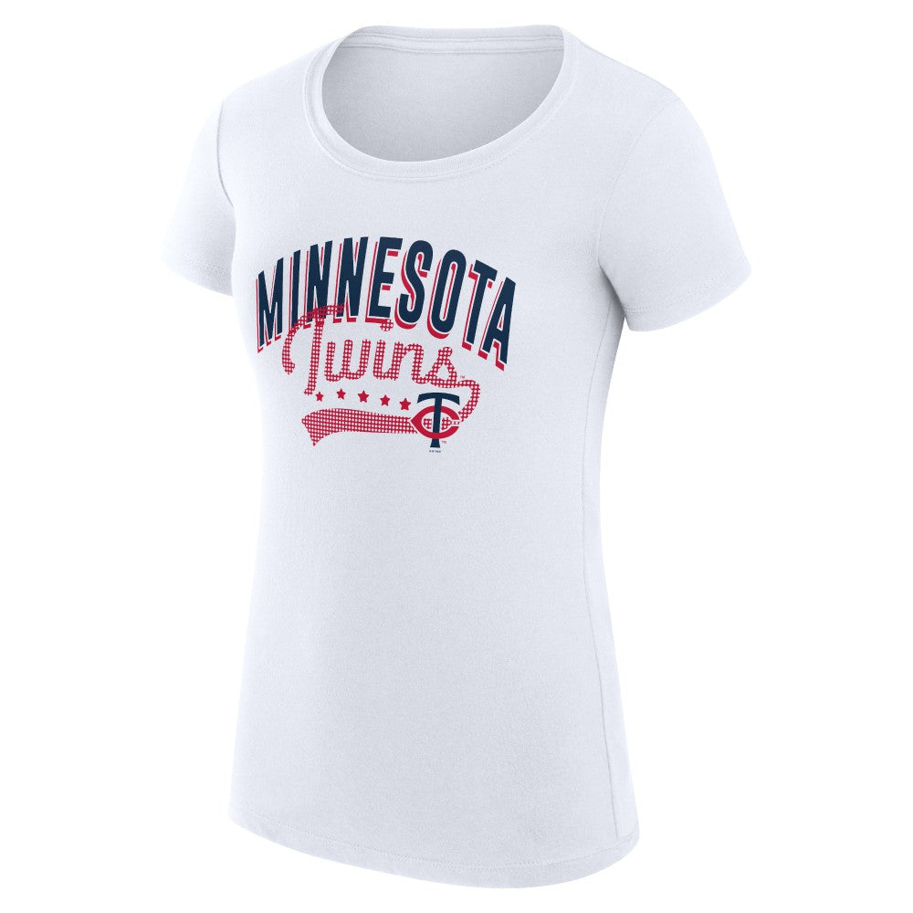 Minnesota Twins G-III 4Her by Carl Banks Women's Super-Slim Fit Lightweight Filigree Team T-Shirt | MLB New