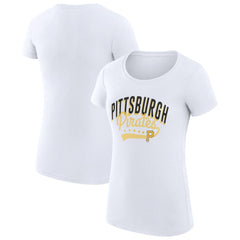 Pittsburgh Pirates G-III 4Her by Carl Banks Women's Super-Slim Fit Lightweight Filigree Team T-Shirt | MLB Outlet