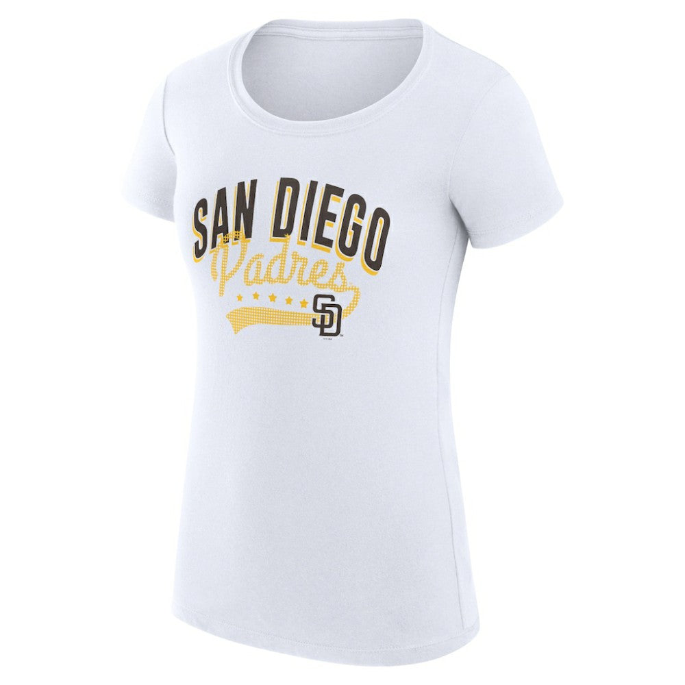 San Diego Padres G-III 4Her by Carl Banks Women's Super-Slim Fit Lightweight Filigree Team T-Shirt | MLB On Sale