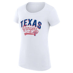 Texas Rangers G-III 4Her by Carl Banks Women's Super-Slim Fit Lightweight Filigree Team T-Shirt | MLB Sale