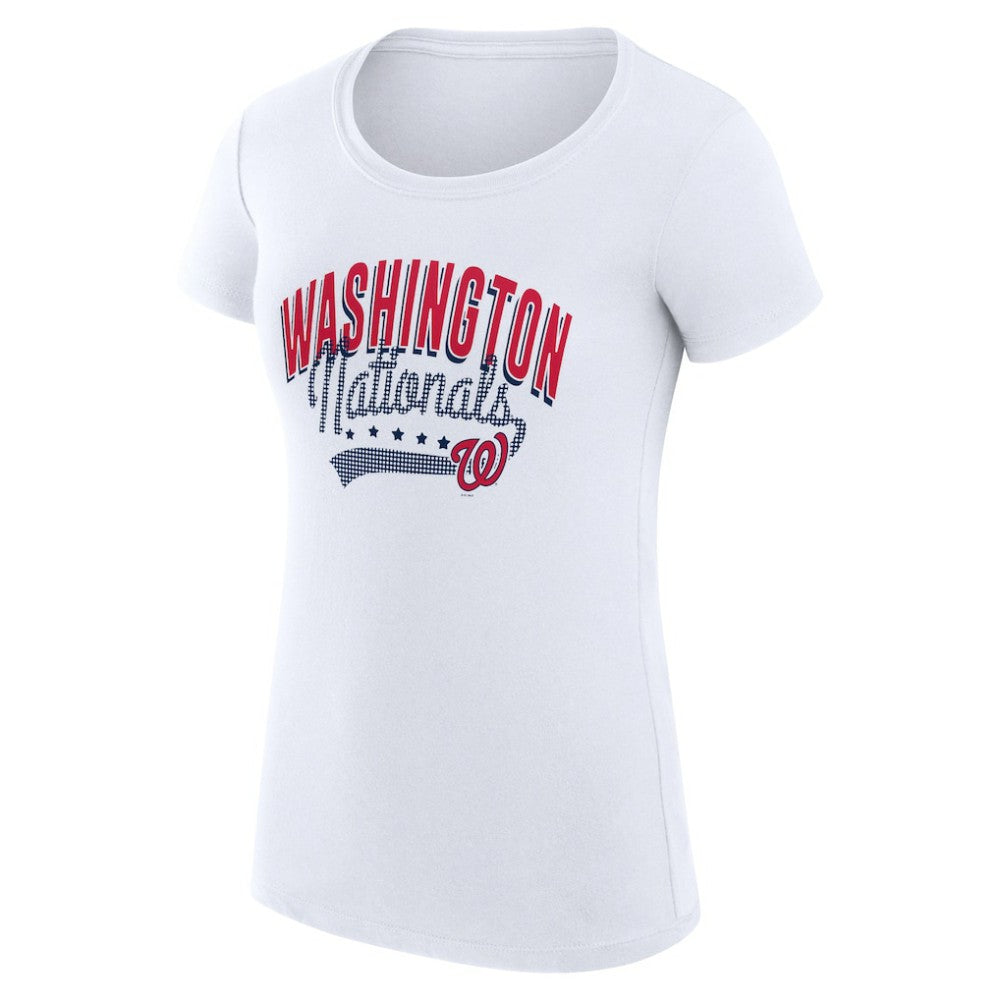 Washington Nationals G-III 4Her by Carl Banks Women's Super-Slim Fit Lightweight Filigree Team T-Shirt | MLB US