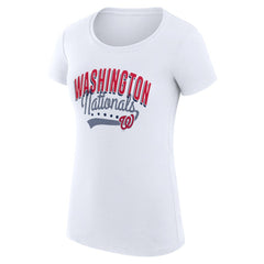 Washington Nationals G-III 4Her by Carl Banks Women's Super-Slim Fit Lightweight Filigree Team T-Shirt | MLB US