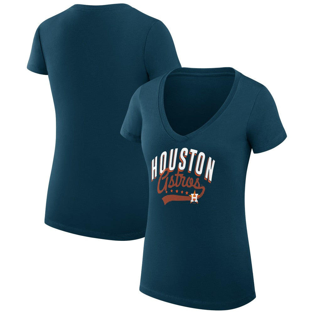 Houston Astros G-III 4Her by Carl Banks Women's Super-Slim Fit Lightweight Filigree Team V-Neck T-Shirt | MLB Near me