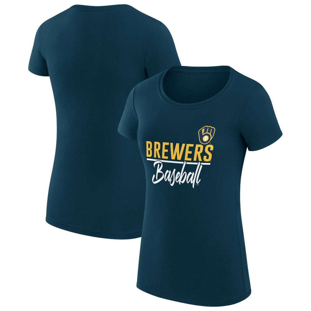 Milwaukee Brewers G-III 4Her by Carl Banks Women's Super-Slim Fit Lightweight Team Graphic T-Shirt | MLB Outlet