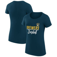 Milwaukee Brewers G-III 4Her by Carl Banks Women's Super-Slim Fit Lightweight Team Graphic T-Shirt | MLB Outlet