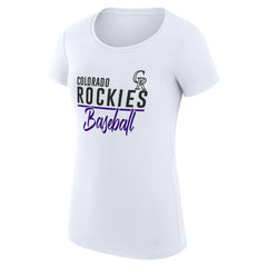 Colorado Rockies G-III 4Her by Carl Banks Women's Super-Slim Fit Lightweight Team Graphic T-Shirt | MLB Discount