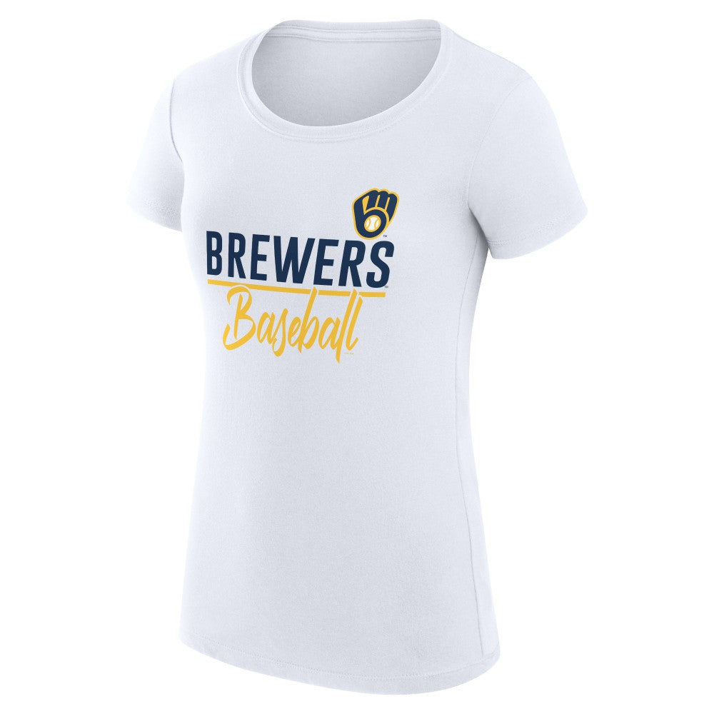 Milwaukee Brewers G-III 4Her by Carl Banks Women's Super-Slim Fit Lightweight Team Graphic T-Shirt | MLB Shop