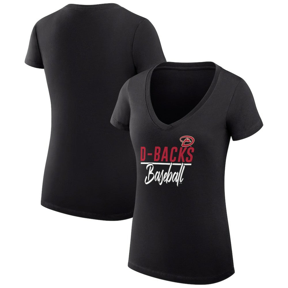 Arizona Diamondbacks G-III 4Her by Carl Banks Women's Super-Slim Fit Lightweight Team Graphic V-Neck T-Shirt | MLB On Sale