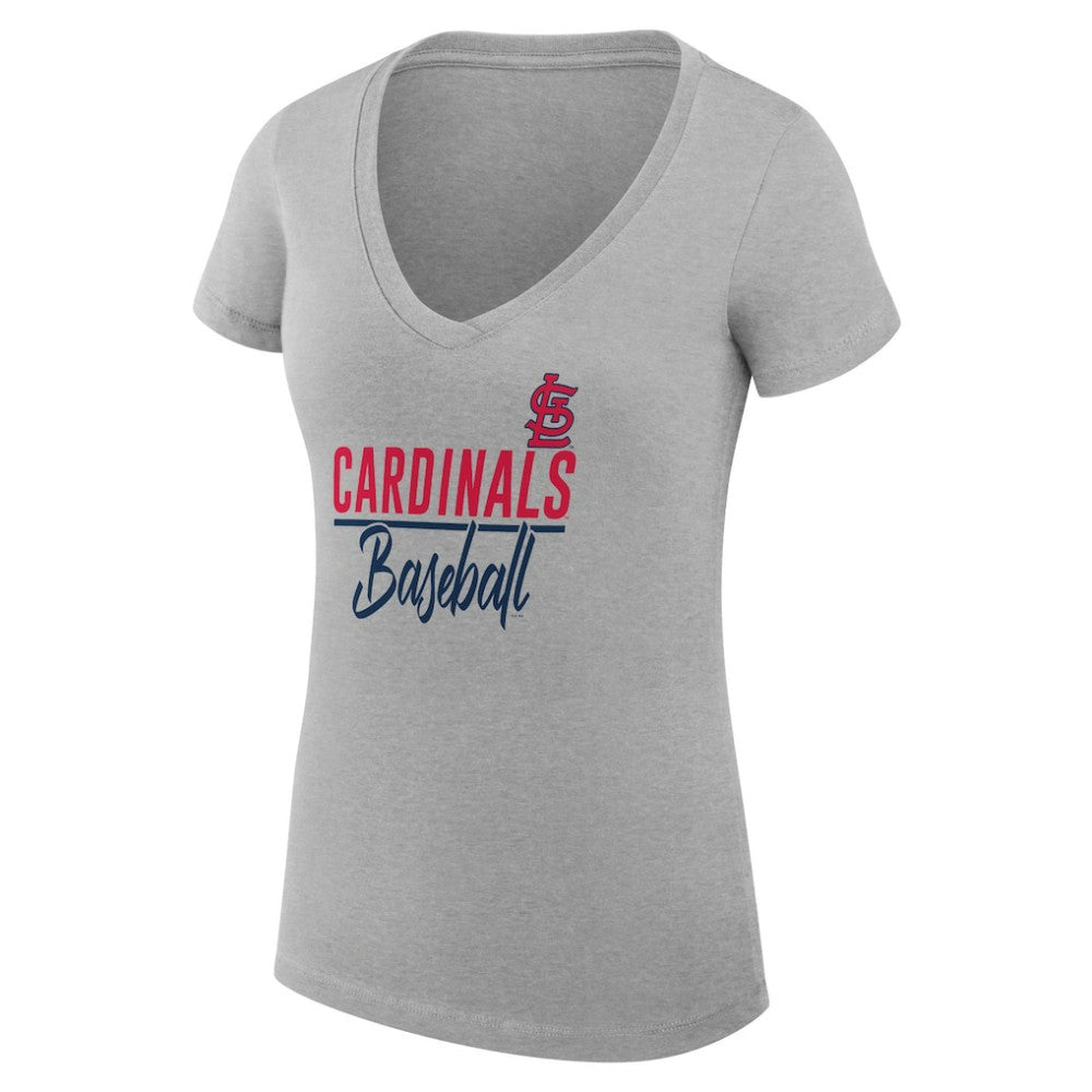 St. Louis Cardinals G-III 4Her by Carl Banks Women's Super-Slim Fit Lightweight Team Graphic V-Neck T-Shirt | MLB Online