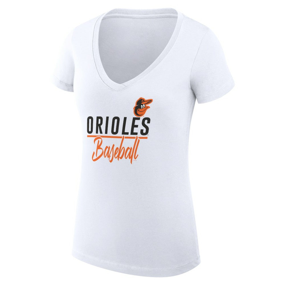 Baltimore Orioles G-III 4Her by Carl Banks Women's Super-Slim Fit Lightweight Team Graphic V-Neck T-Shirt | MLB Near me