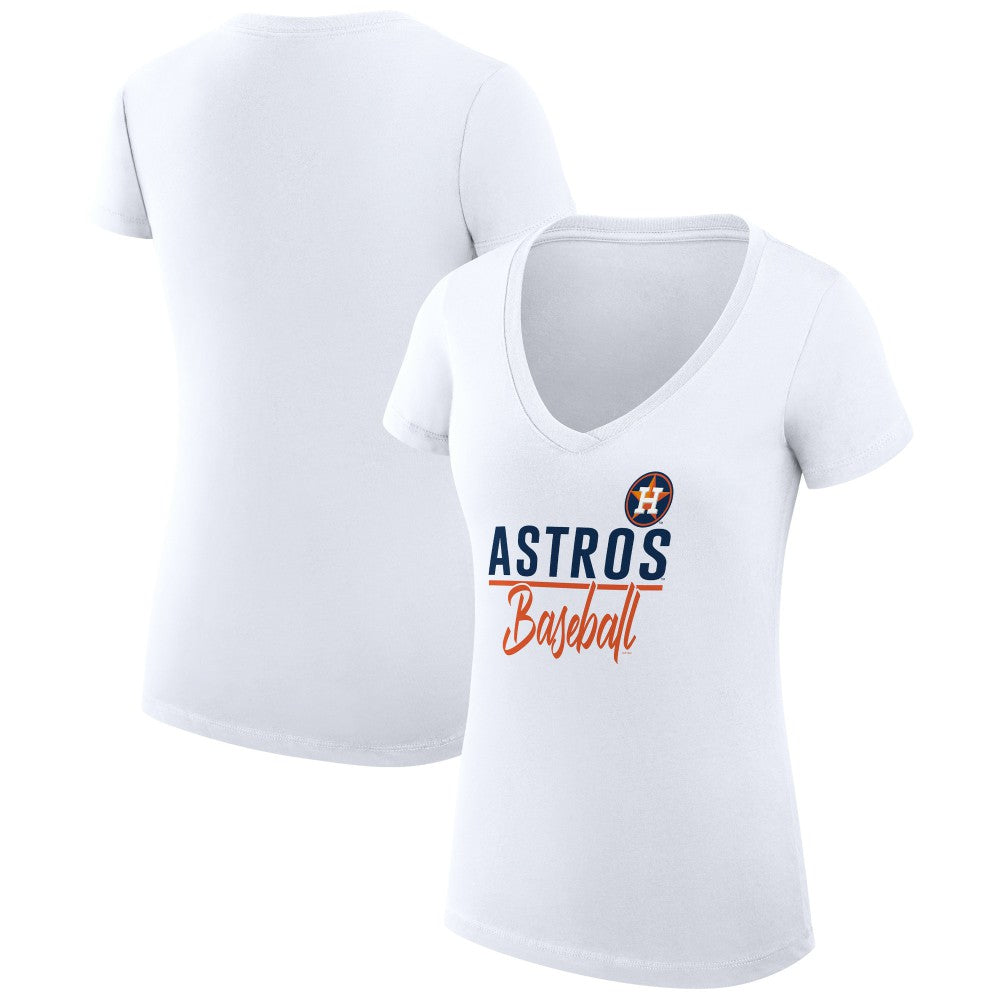 Houston Astros G-III 4Her by Carl Banks Women's Super-Slim Fit Lightweight Team Graphic V-Neck T-Shirt | MLB Online