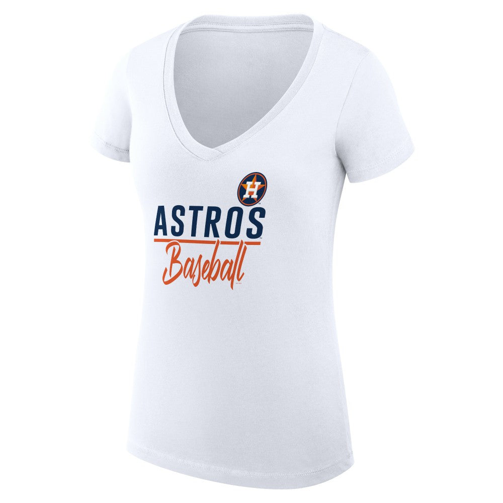 Houston Astros G-III 4Her by Carl Banks Women's Super-Slim Fit Lightweight Team Graphic V-Neck T-Shirt | MLB Online