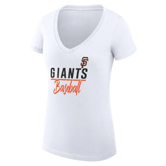 San Francisco Giants G-III 4Her by Carl Banks Women's Super-Slim Fit Lightweight Team Graphic V-Neck T-Shirt | MLB Shop