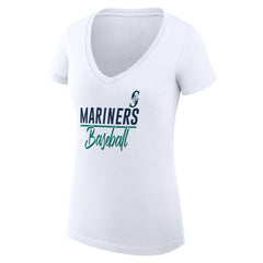 Seattle Mariners G-III 4Her by Carl Banks Women's Super-Slim Fit Lightweight Team Graphic V-Neck T-Shirt | MLB Sale