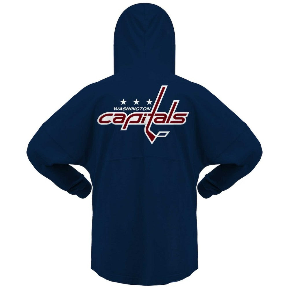 Washington Capitals Fanatics Women's Jersey Lace-Up V-Neck Long Sleeve Hoodie T-Shirt Outlet