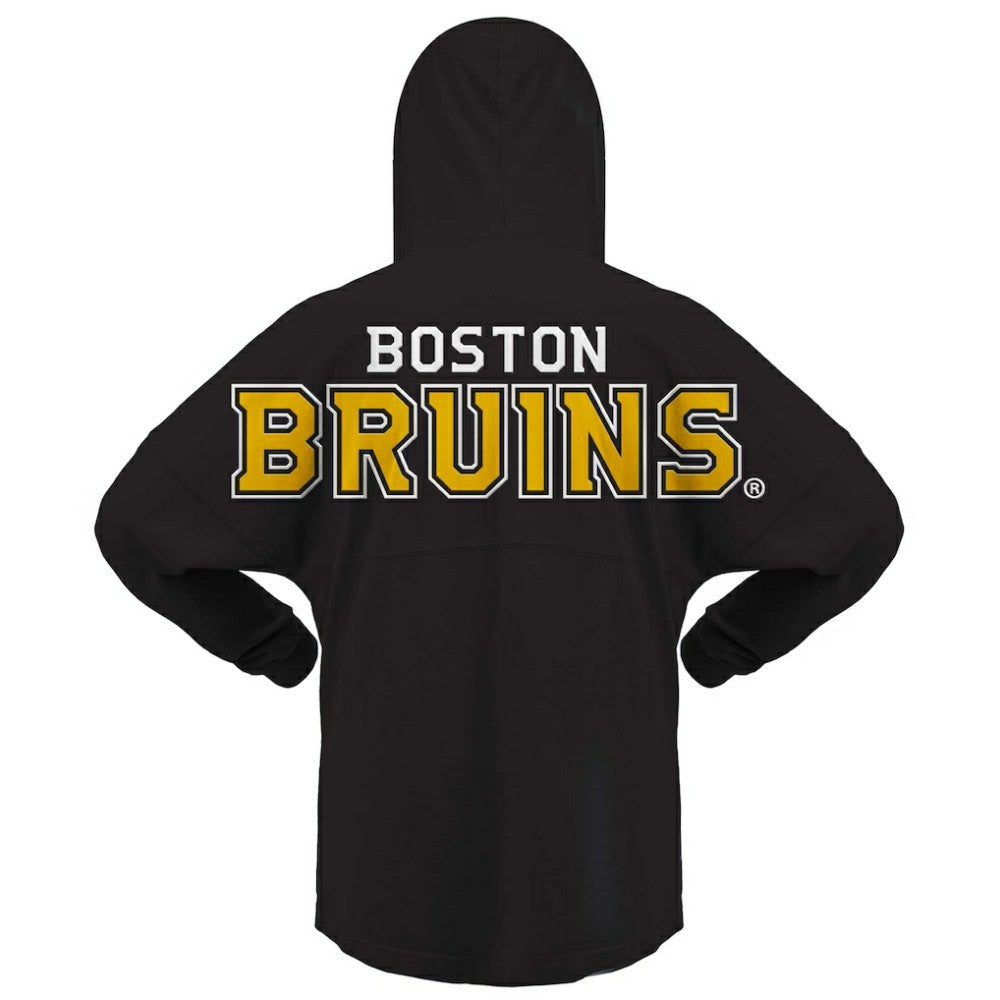 Boston Bruins Fanatics Women's Jersey Lace-Up V-Neck Long Sleeve Hoodie T-Shirt Discount