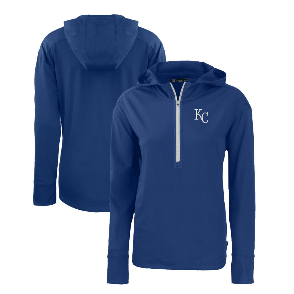 Kansas City Royals Cutter & Buck Women's Daybreak Eco Recycled Half-Zip Hoodie | MLB On Sale