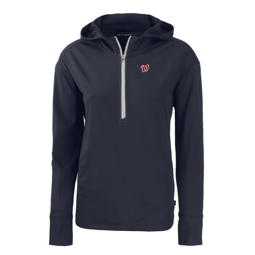 Washington Nationals Cutter & Buck Women's Daybreak Eco Recycled Half-Zip Hoodie | MLB Discount