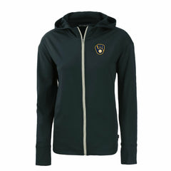 Milwaukee Brewers Cutter & Buck Women's Daybreak Eco Recycled Full-Zip Hoodie | MLB New