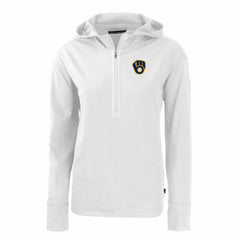 Milwaukee Brewers Cutter & Buck Women's Daybreak Eco Recycled Half-Zip Hoodie | MLB For sale