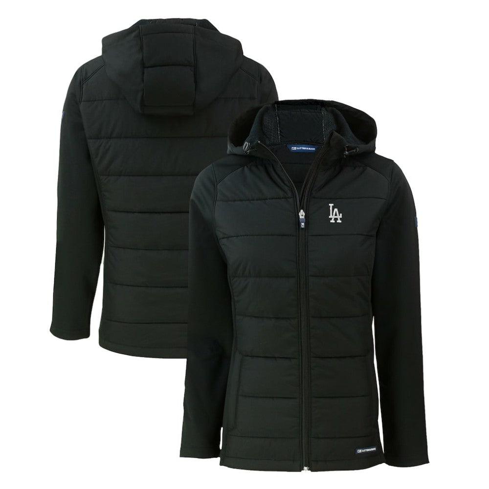 Los Angeles Dodgers Cutter & Buck Women's Evoke Hybrid Eco Softshell Recycled Full-Zip Hoodie Jacket | MLB Discount