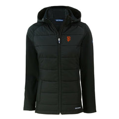 San Francisco Giants Cutter & Buck Women's Evoke Hybrid Eco Softshell Recycled Full-Zip Hoodie Jacket | MLB New