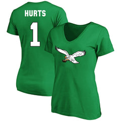 Philadelphia Eagles  Jalen Hurts  Women's Plus Size Fair Catch Name & Number Scoop Neck T-Shirt