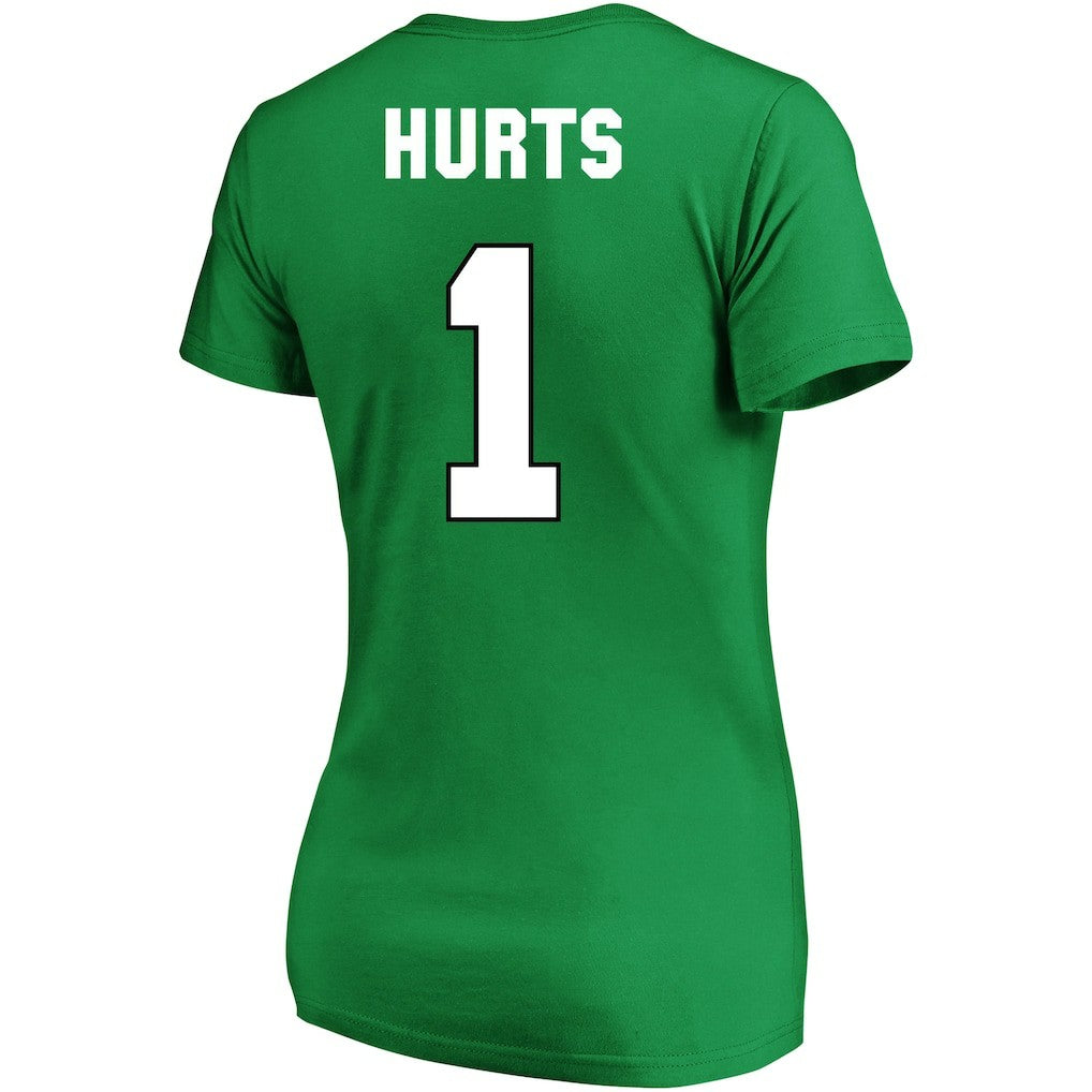 Philadelphia Eagles  Jalen Hurts  Women's Plus Size Fair Catch Name & Number Scoop Neck T-Shirt