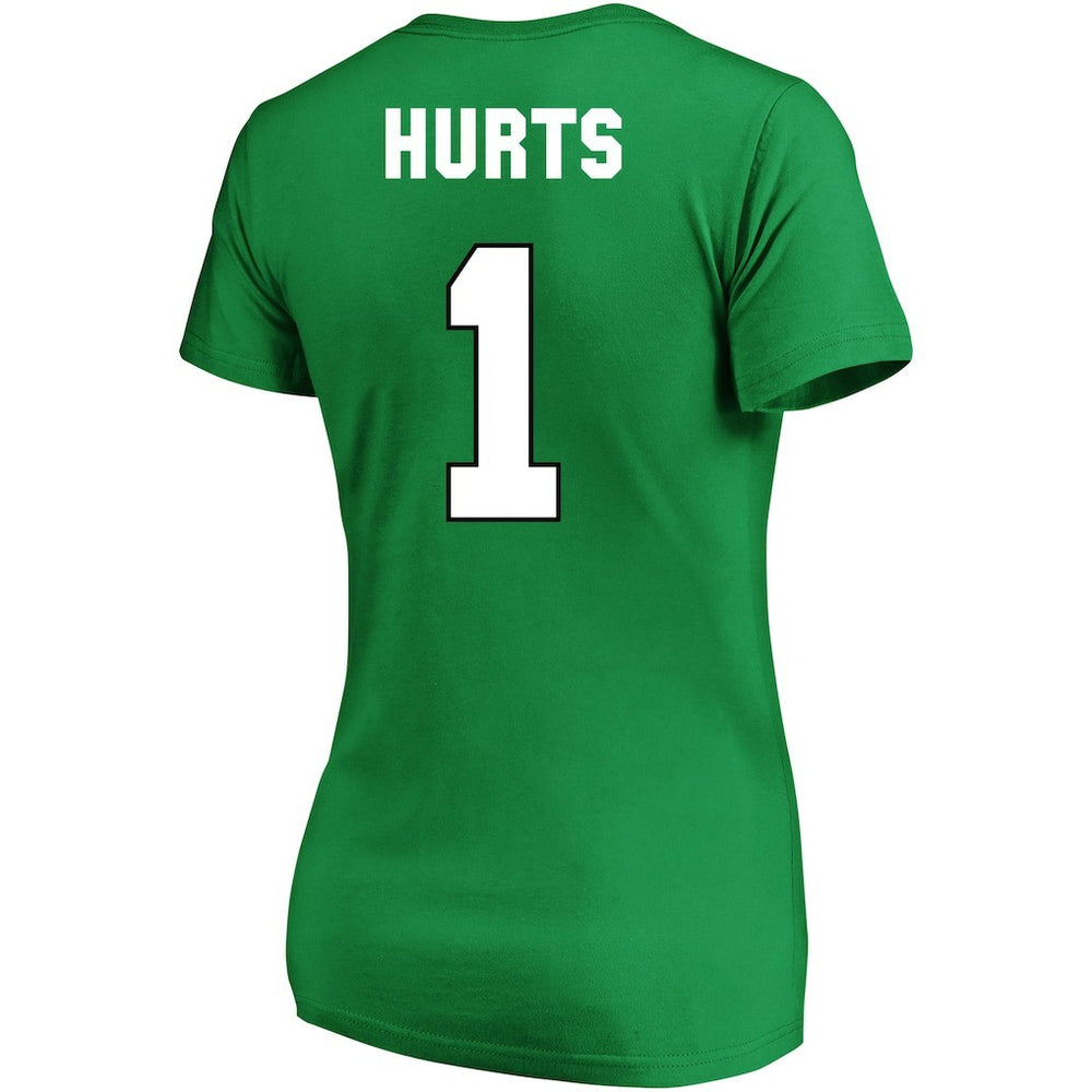 Philadelphia Eagles  Jalen Hurts  Women's Plus Size Fair Catch Name & Number Scoop Neck T-Shirt